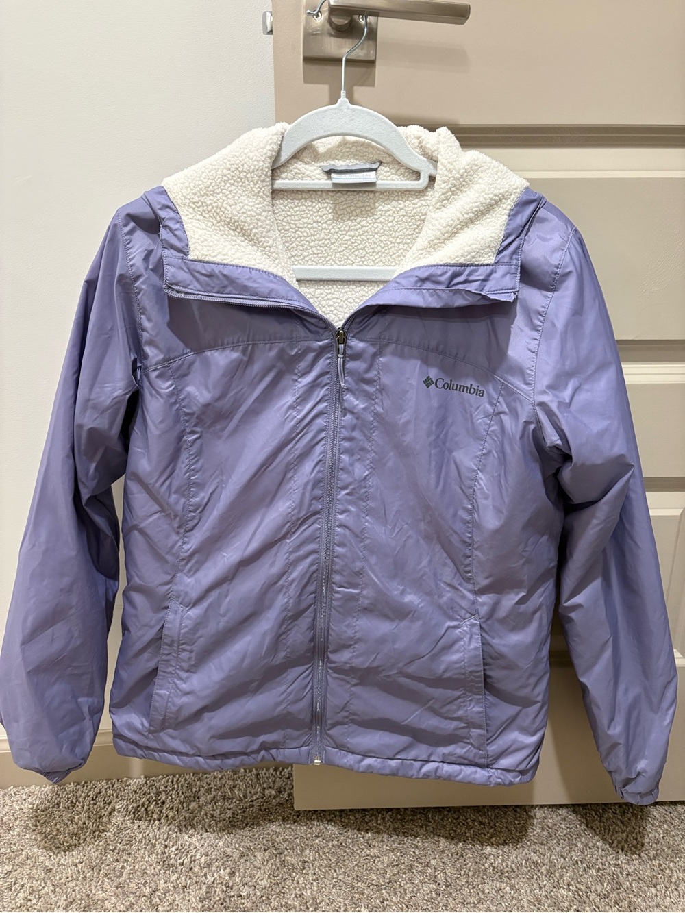 Columbia Women’s Lavender Sherpa-Lined Rain Jacket, size M - Picture 1 of 3